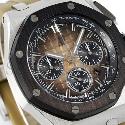 AUDEMARS PIGUET ROYAL OAK OFFSHORE CHRONOGRAPH SMOKED LIGHT BROWN WATCH 26420SO.OO.A600CA.01
